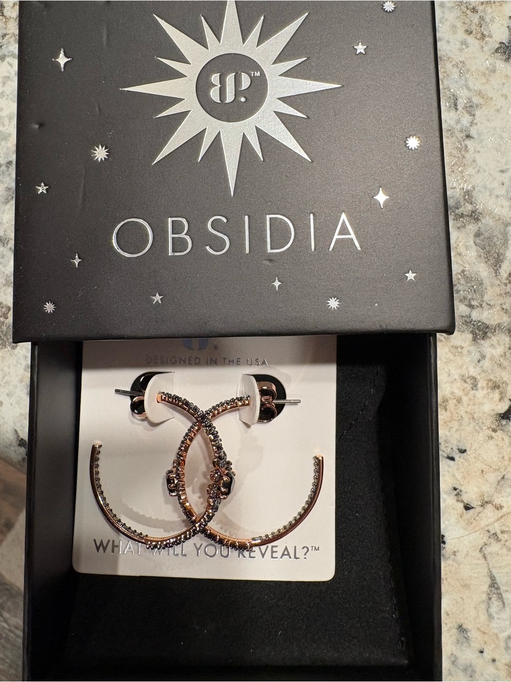 Bomb Party Obsidia The Dark Star Hoops Earrings - Women Jewelry